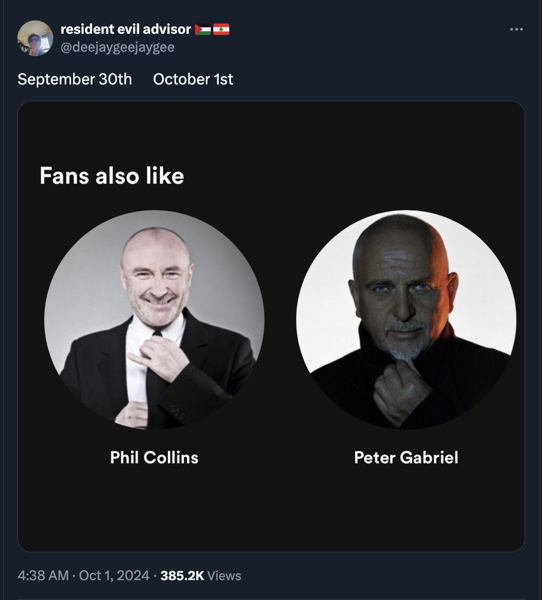 peter gabriel evil phil collins - resident evil advisor September 30th October 1st Fans also Phil Collins Peter Gabriel Views